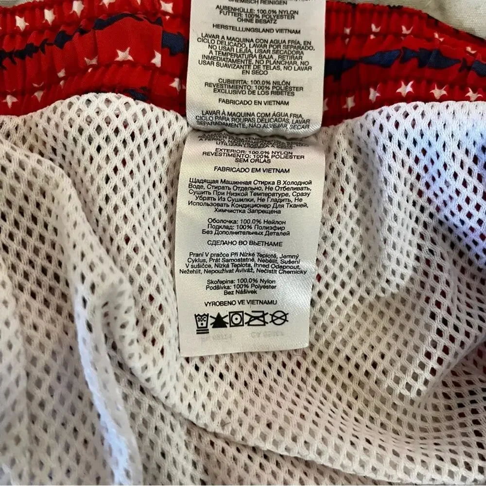 Columbia PFG Mens Red, White and Blue lined swim trunks XL